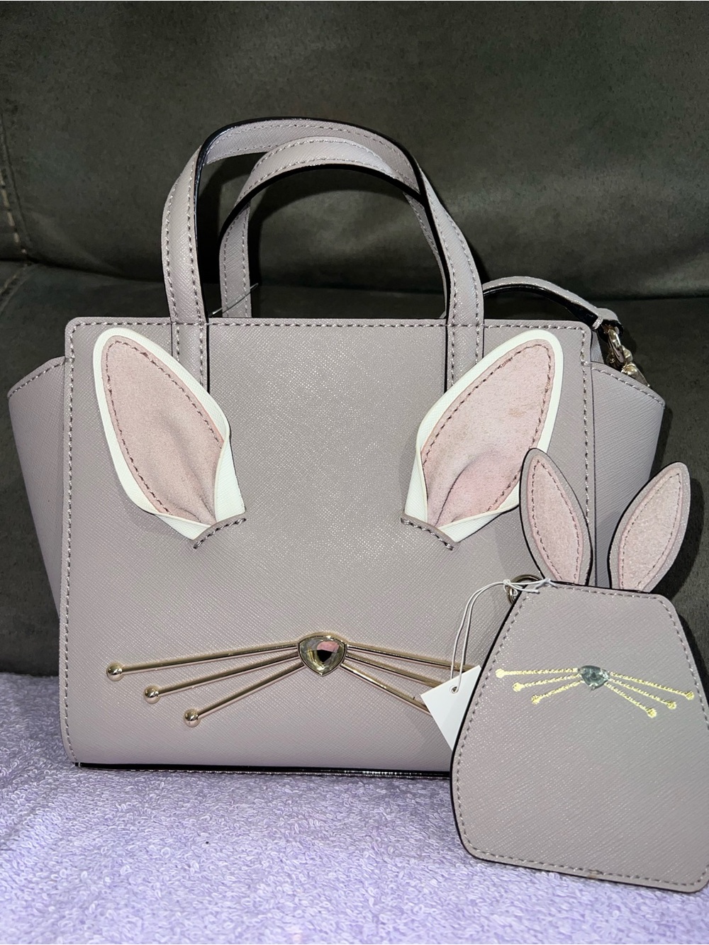 kate spade | rabbit mini hayden | Bunny Accent Satchel in Light Lavender